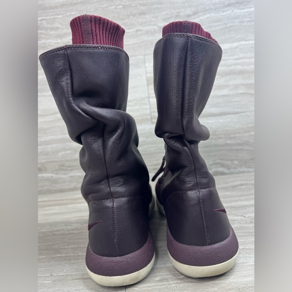 Nike Roche Flyknit Hi Burgundy Sneaker Boot Womens Size 8.5 - Picture 7 of 13